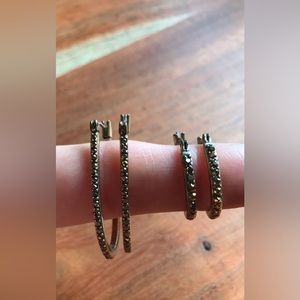 Lucky Brand Anthracite Bronze Gold Earring Set